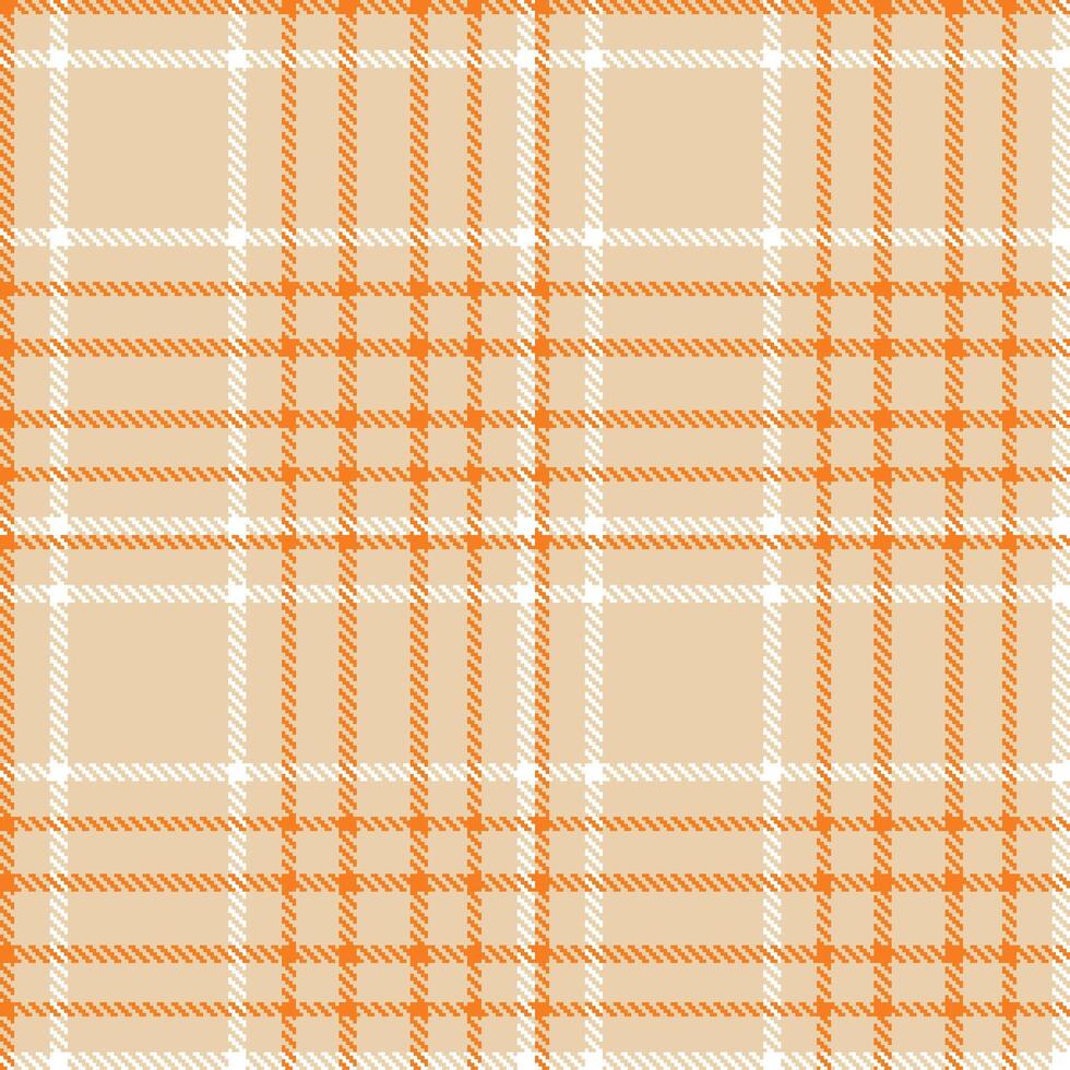 Modern Vivid Light Peach Seamless Tartan Textile Design Variant 1845 vector