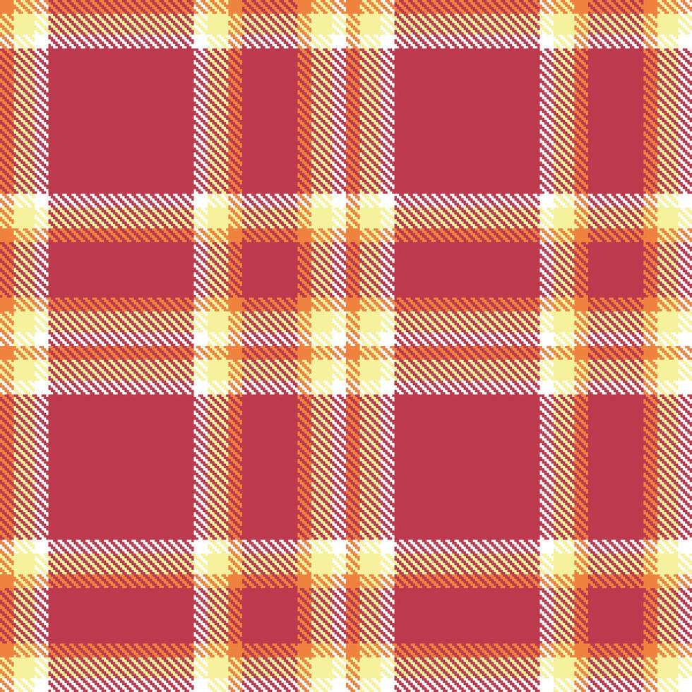 Modern Seamless Tartan in Smoky Dusty Orange tones Textile Design vector