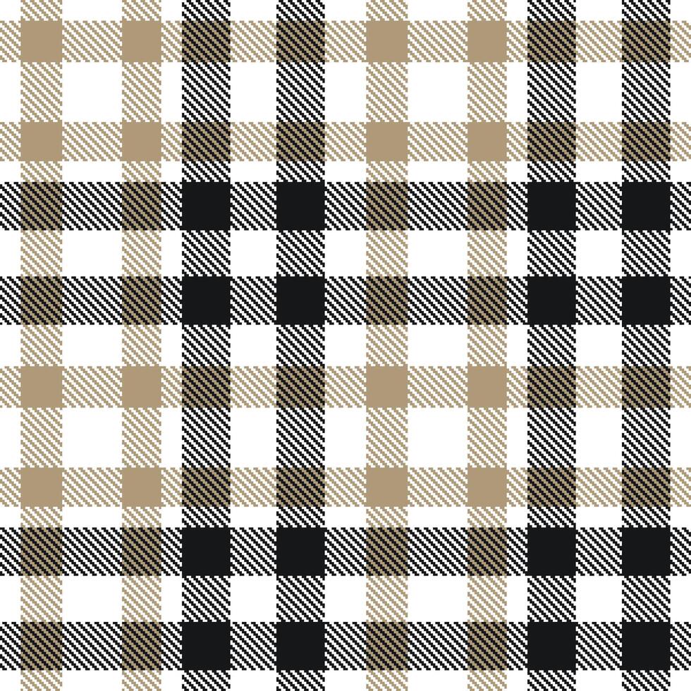 Soft White and Dusty Taupe Seamless Tartan Textile Design vector