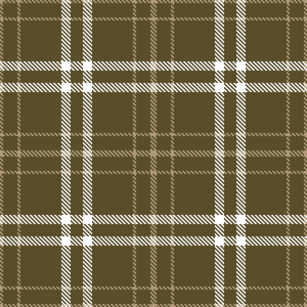 Deep Greyish Brown and Dark Taupe Seamless Tartan Textile Design vector