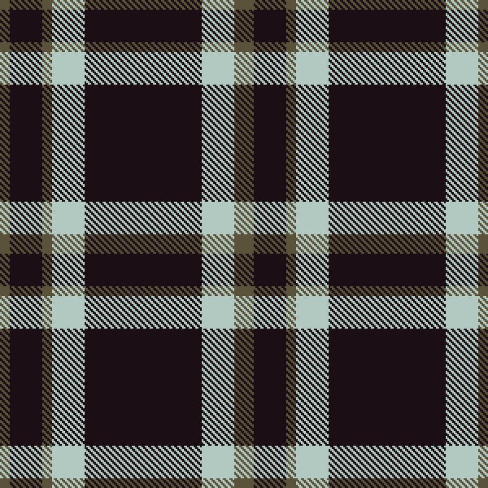 Smoky Greyish Brown Seamless Tartan with Bright Almost Black accents Textile Design vector