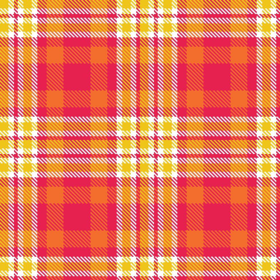 Warm White and Soft Red Pink Seamless Tartan Textile Design vector
