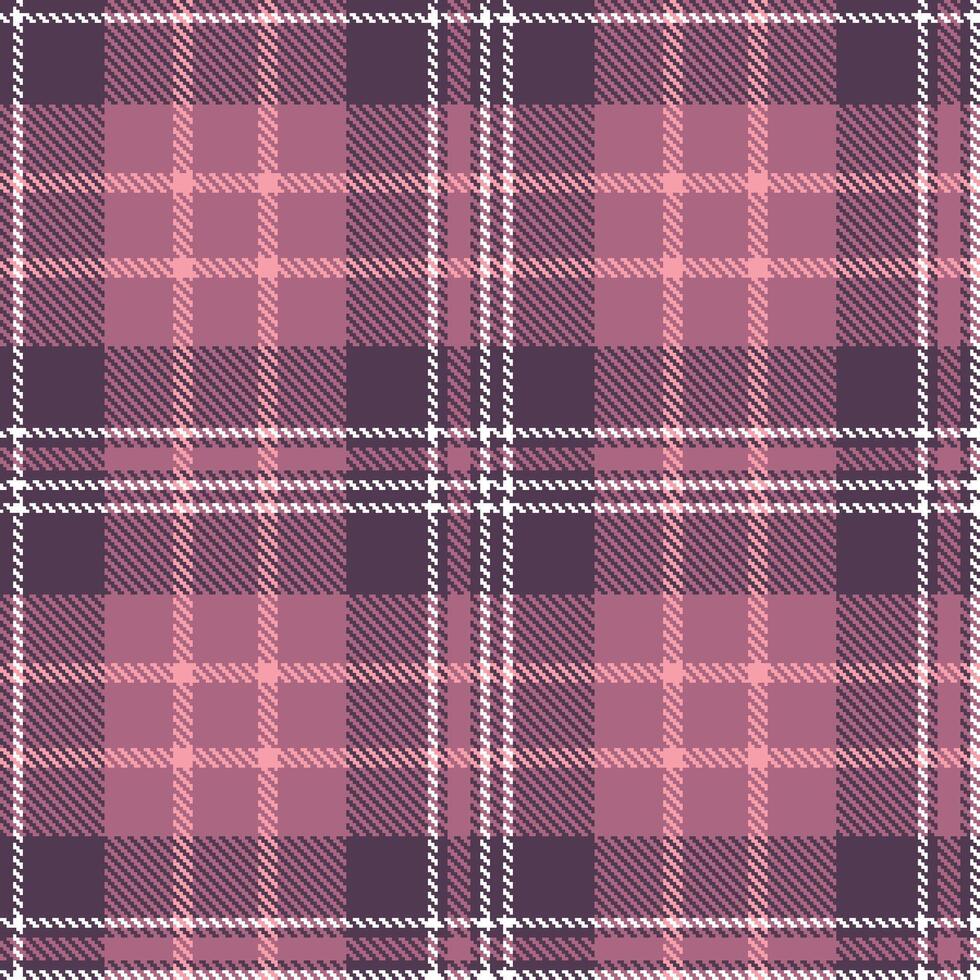 Deep Dirty Purple and Soft Mauve Seamless Tartan Textile Design vector