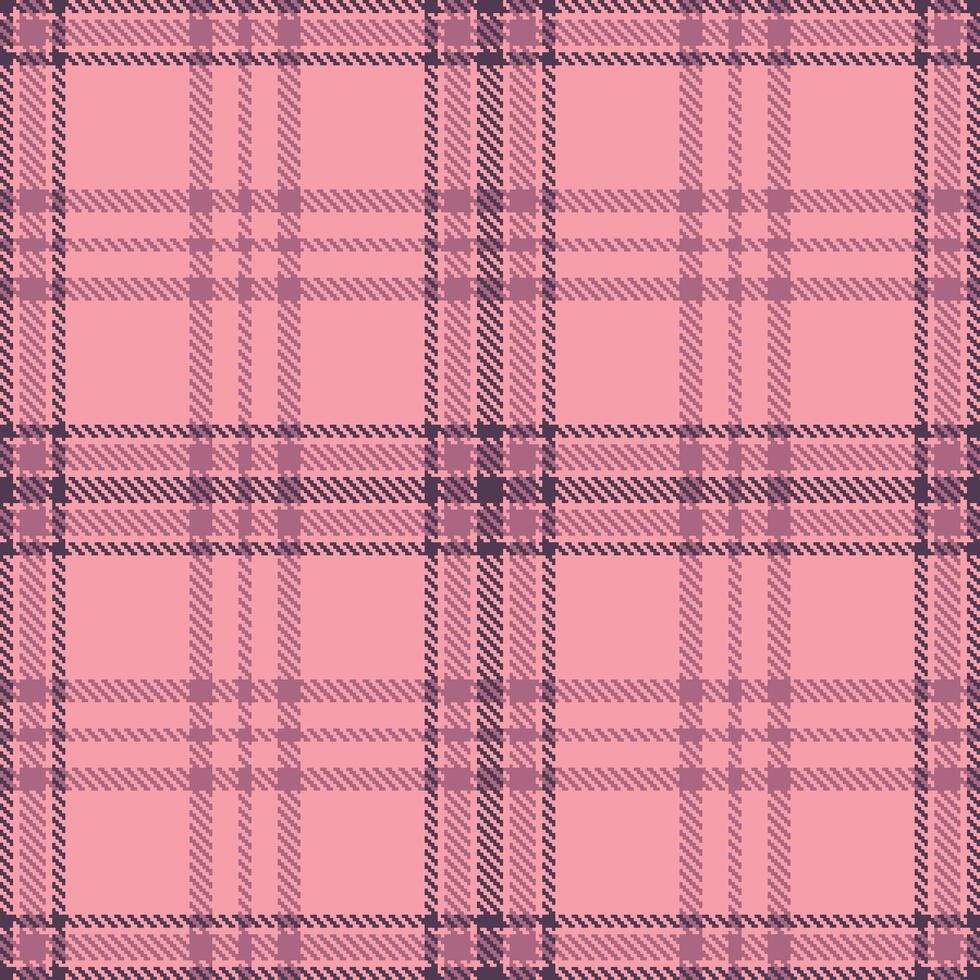 Modern Seamless Tartan in Deep Soft Pink tones Textile Design vector