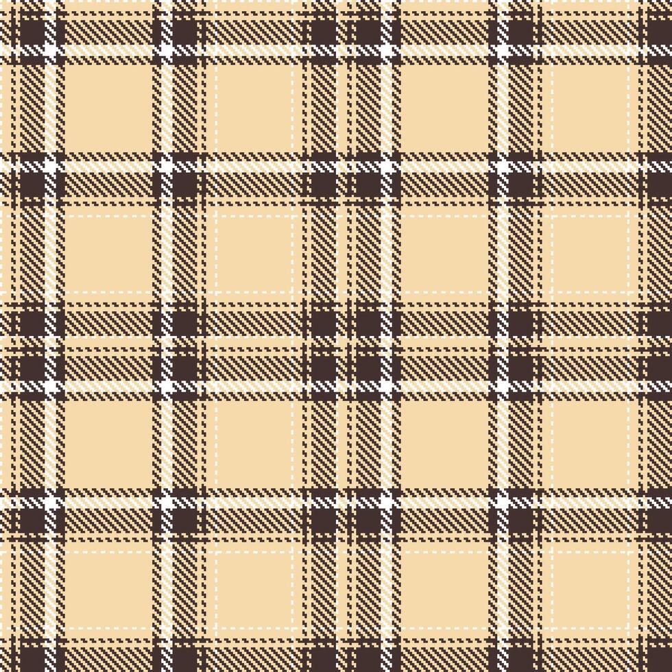 Modern Seamless Tartan in Bright Pale Peach tones Textile Design vector