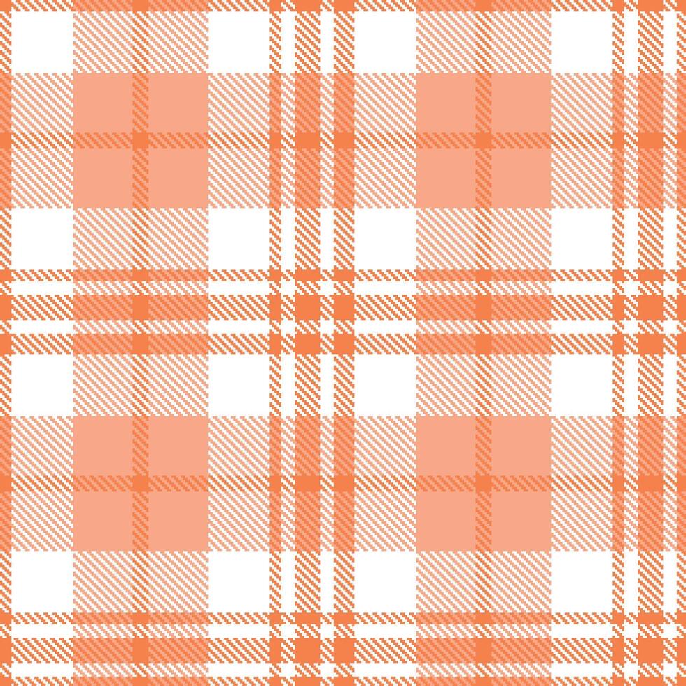 Dusty Orangish Seamless Tartan with Muted White accents Textile Design vector