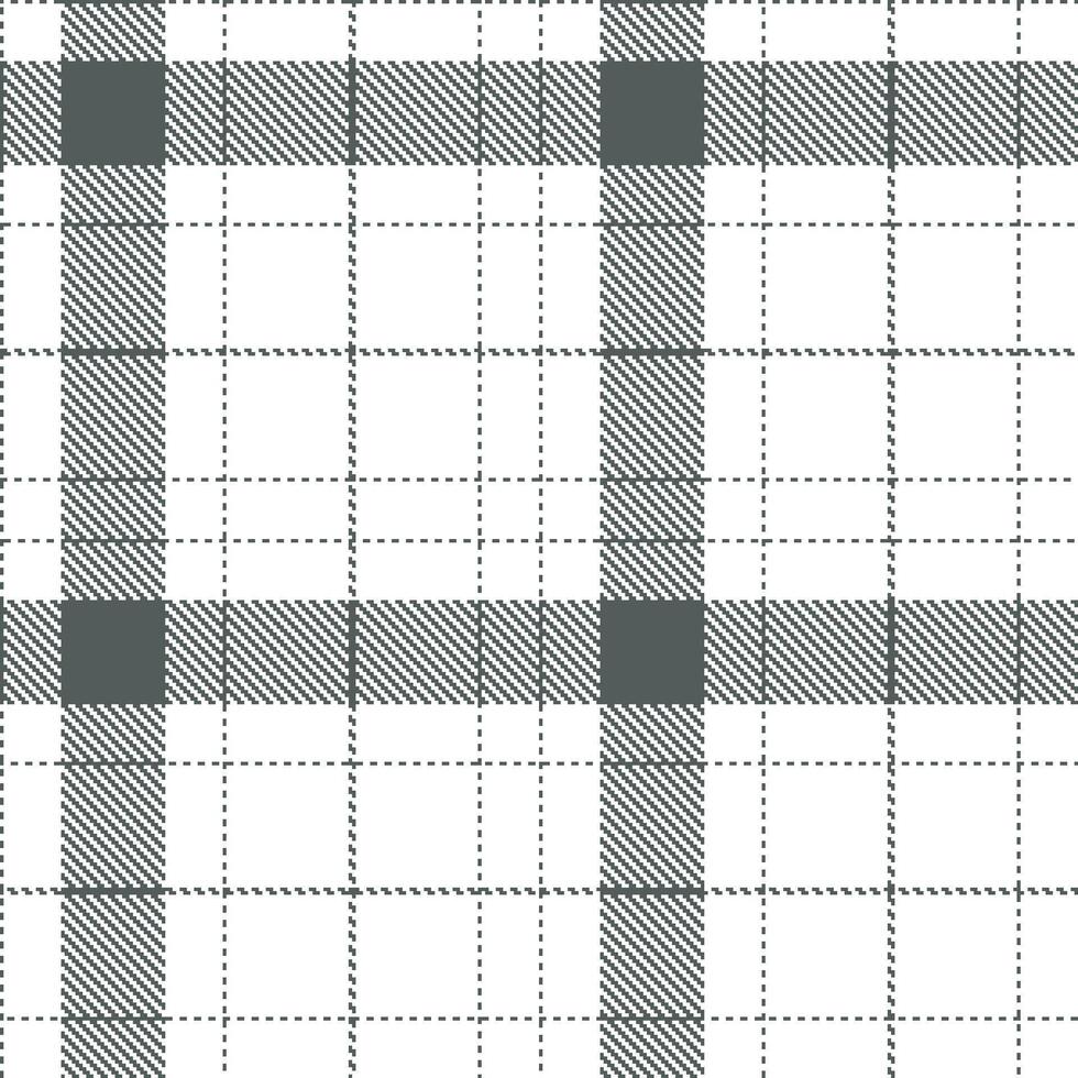 Dark Gunmetal Seamless Tartan with Deep White accents Textile Design vector