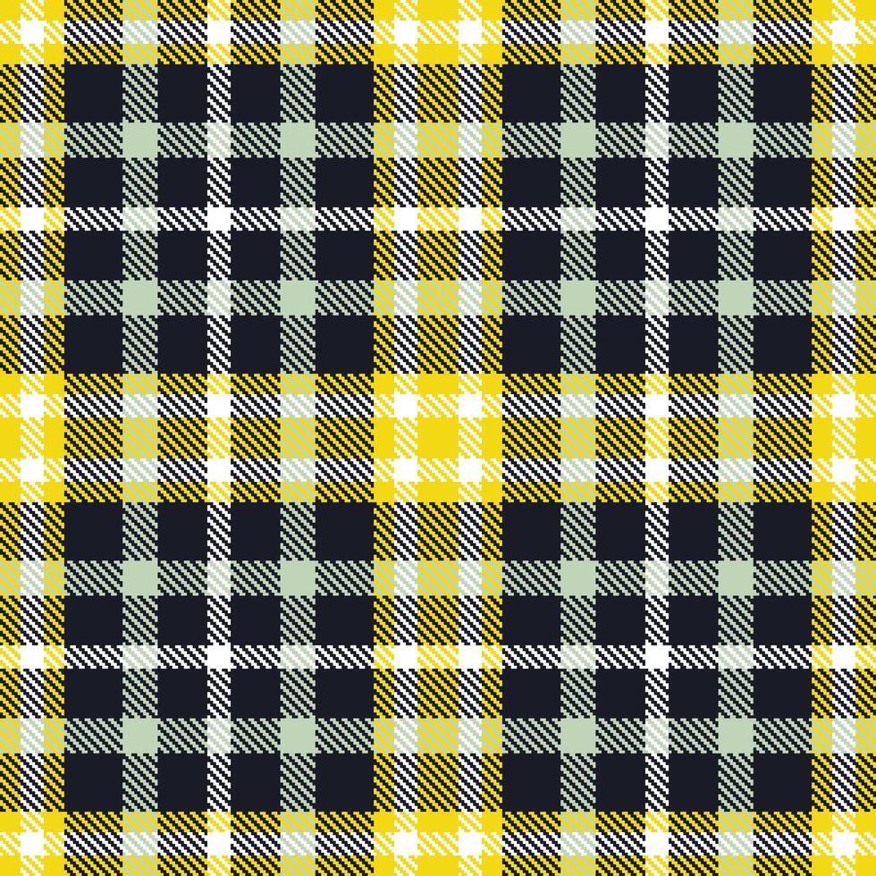 Deep Dark and Metallic Sun Yellow Seamless Tartan Textile Design vector