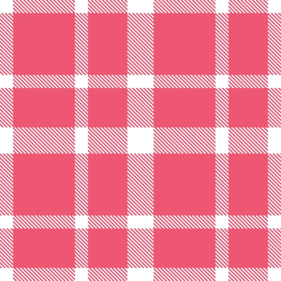 Soft White and Muted Warm Pink Seamless Tartan Textile Design vector