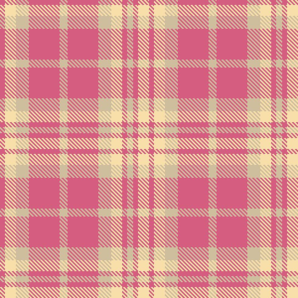 Dark Rose Seamless Tartan with Pale Putty accents Textile Design vector