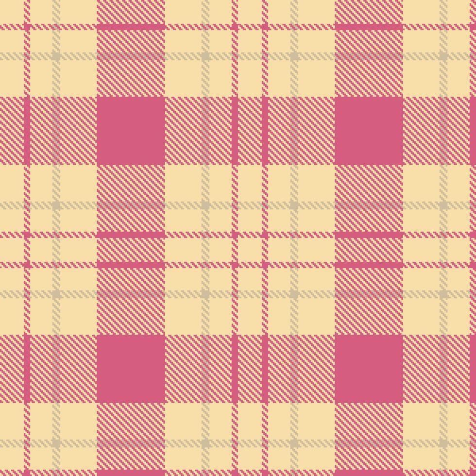 Modern Seamless Tartan in Dark Pale Peach tones Textile Design vector