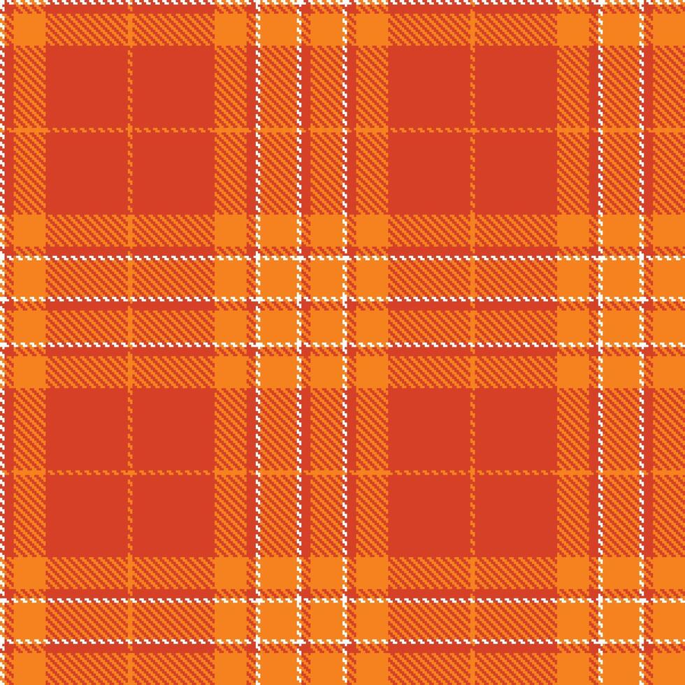 Soft Deep Orange and Deep Pumpkin Orange Seamless Tartan Textile Design vector