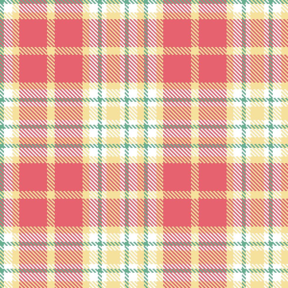 Vivid White Seamless Tartan with Bright Light Tan accents Textile Design vector