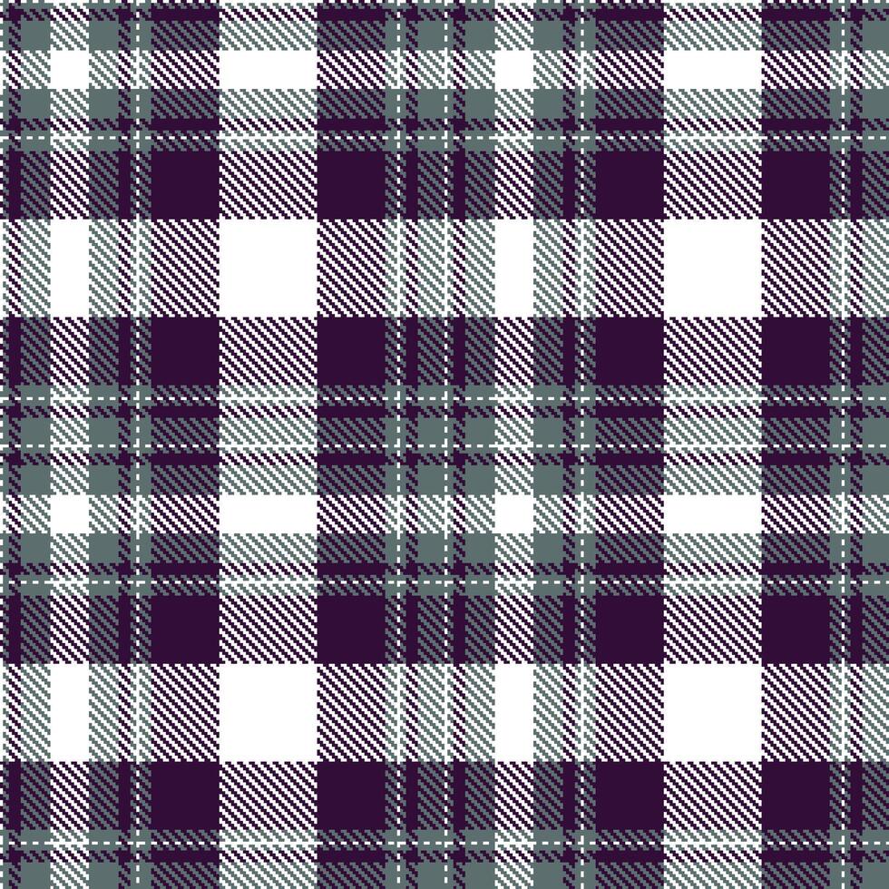Metallic Gunmetal and Pale White Seamless Tartan Textile Design vector
