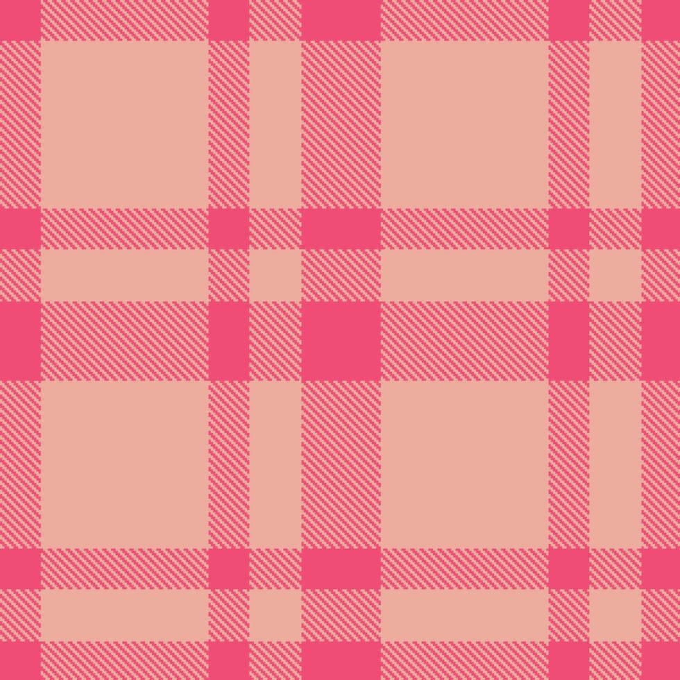 Modern Seamless Tartan in Vivid Warm Pink tones Textile Design vector