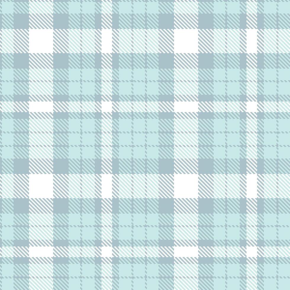 Neon Cloudy Blue Seamless Tartan with Cool Duck Egg Blue accents Textile Design vector