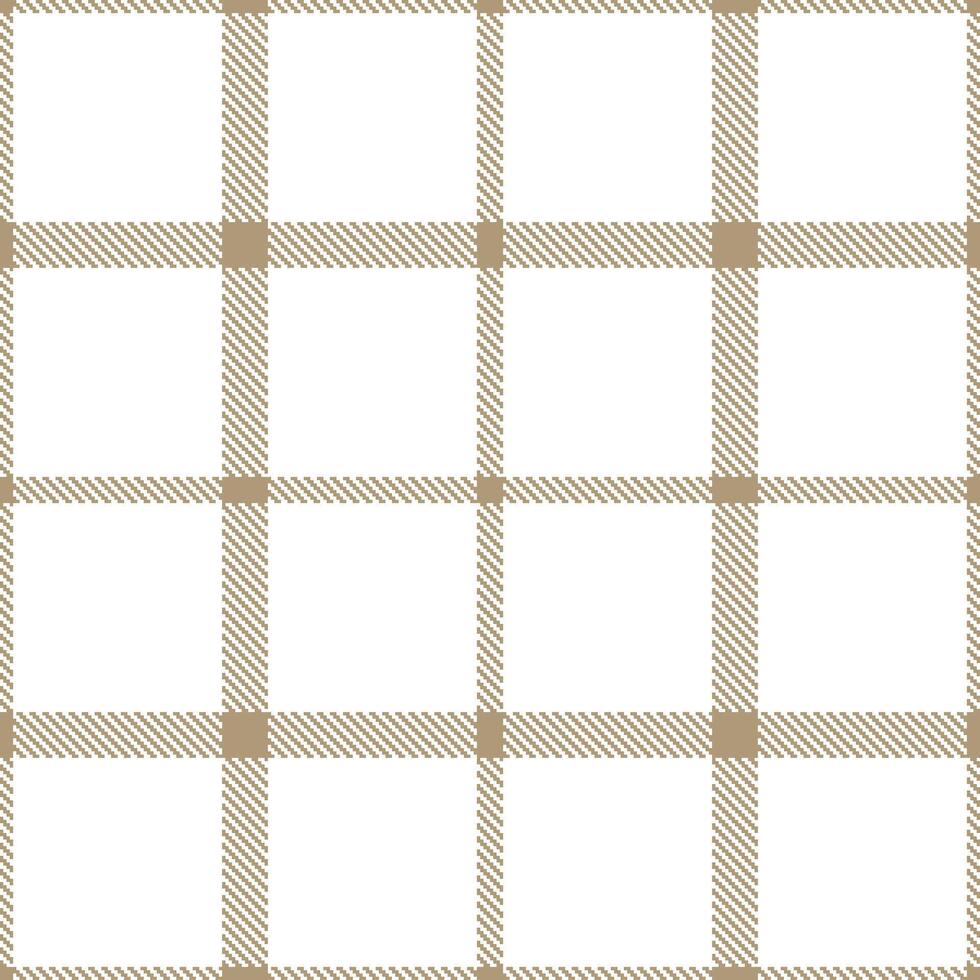 Vivid Taupe and Cool White Seamless Tartan Textile Design vector