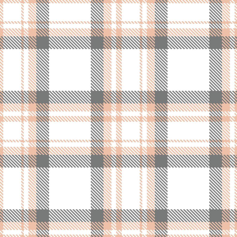 Modern Seamless Tartan in Warm Light Peach tones Textile Design vector