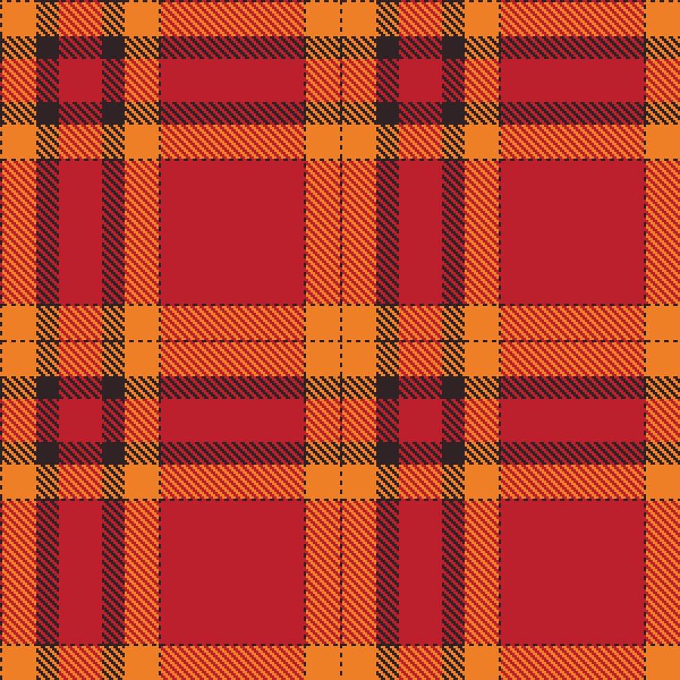 Muted Very Dark Brown Seamless Tartan with Metallic Pumpkin accents Textile Design vector