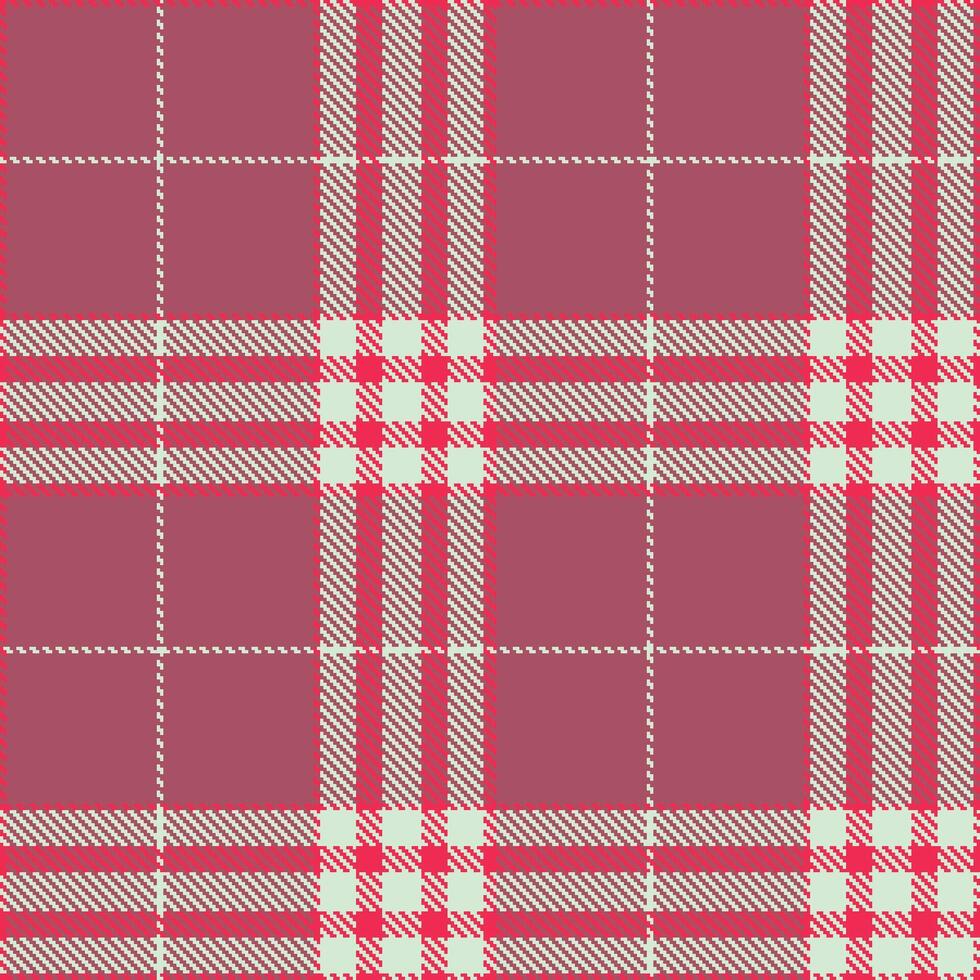 Modern Dusty Pinky Red Seamless Tartan Textile Design vector