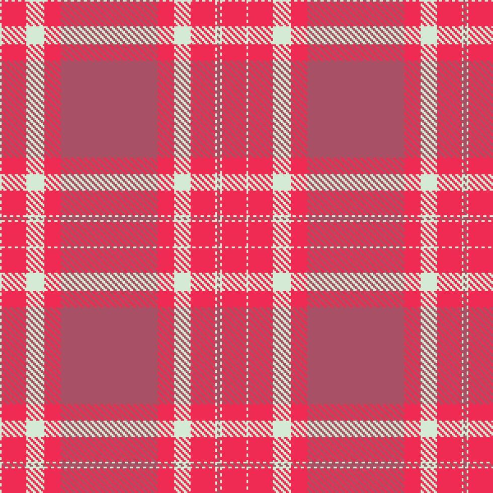 Iridescent Pale Aqua and Rich Pinky Red Seamless Tartan Textile Design vector