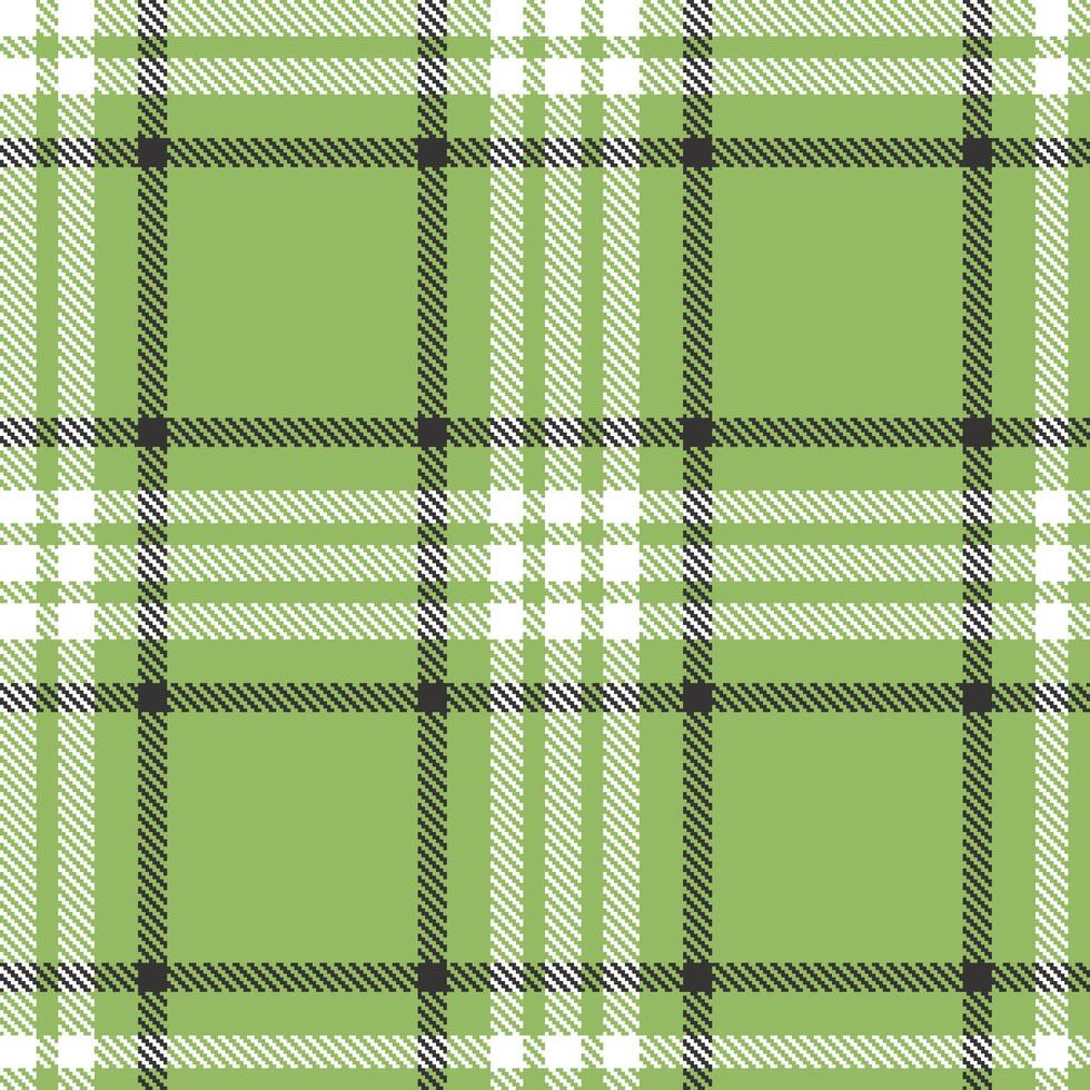 Modern Pastel Light Moss Green Seamless Tartan Textile Design vector