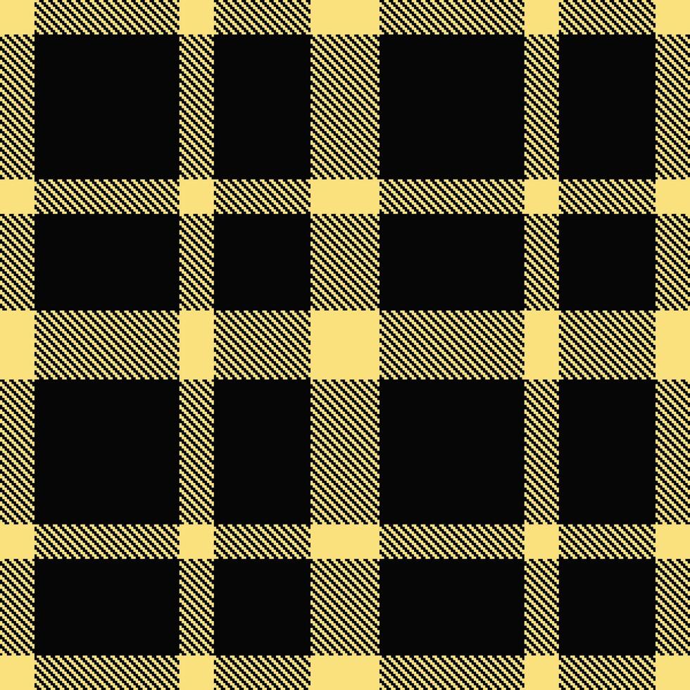 Bright Wheat and Warm Almost Black Seamless Tartan Textile Design vector