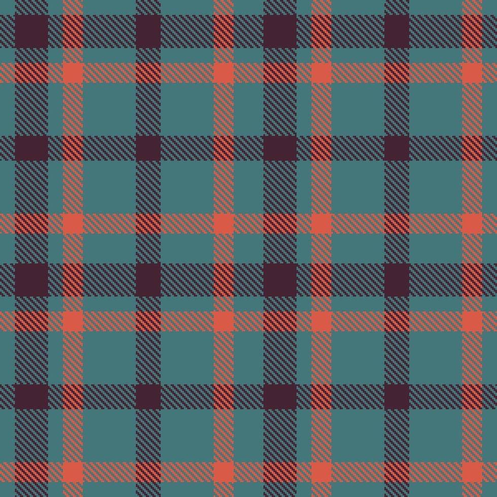 Metallic Deep Aqua and Warm Dark Plum Seamless Tartan Textile Design vector