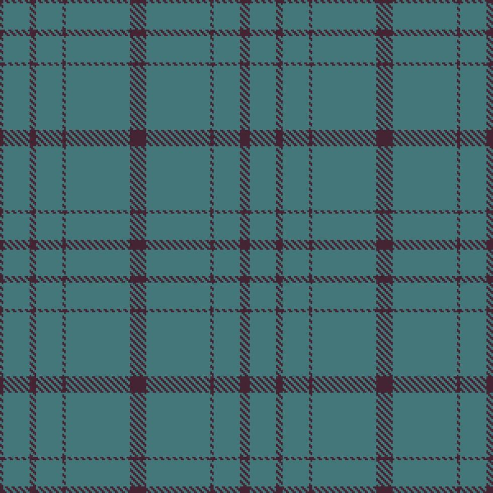 Rich Dark Plum Seamless Tartan with Iridescent Deep Aqua accents Textile Design vector