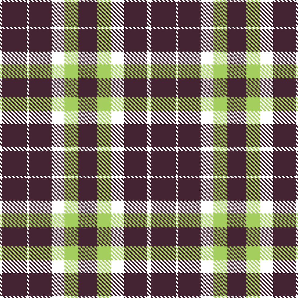 Soft White and Muted Dark Plum Seamless Tartan Textile Design vector