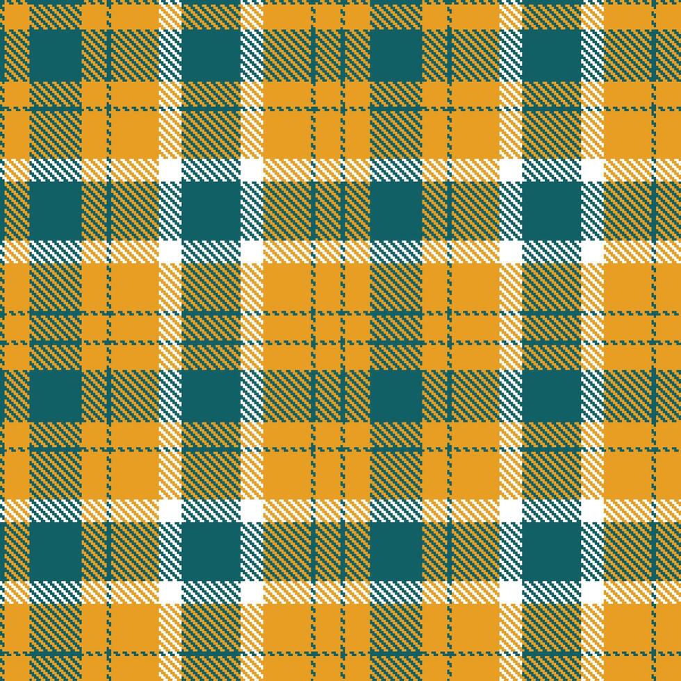 Pastel Petrol and Deep Squash Seamless Tartan Textile Design vector