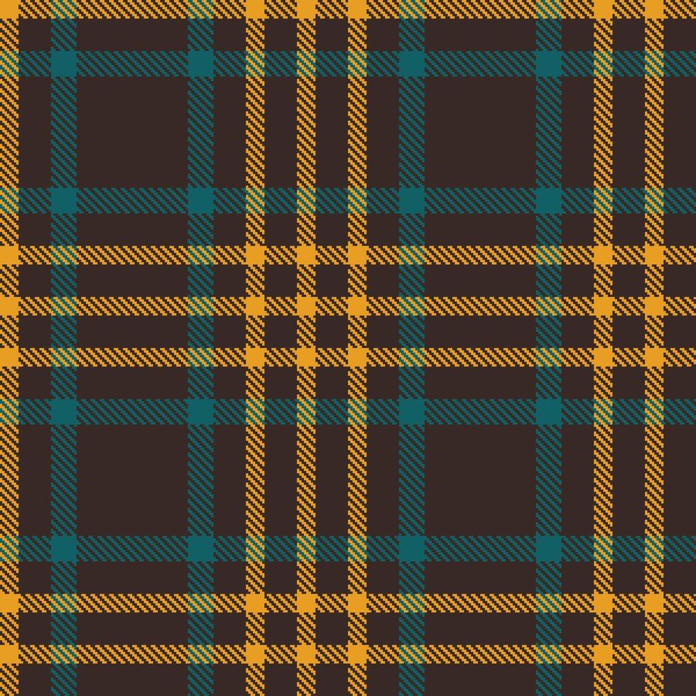 Pastel Dark Brown and Light Squash Seamless Tartan Textile Design vector