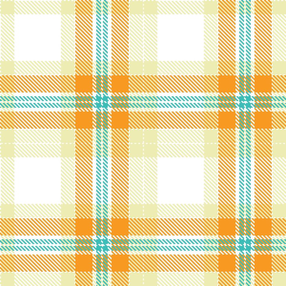 Vivid White Seamless Tartan with Deep Egg Shell accents Textile Design vector