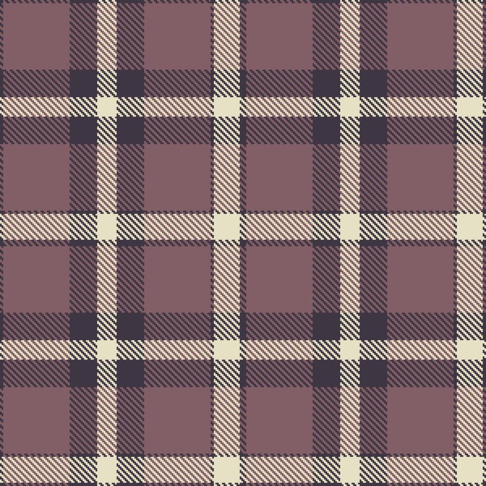 Metallic Dark Grey and Pale Reddish Grey Seamless Tartan Textile Design vector