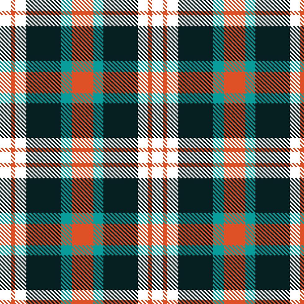 Bright White and Vivid Deep Orange Seamless Tartan Textile Design vector