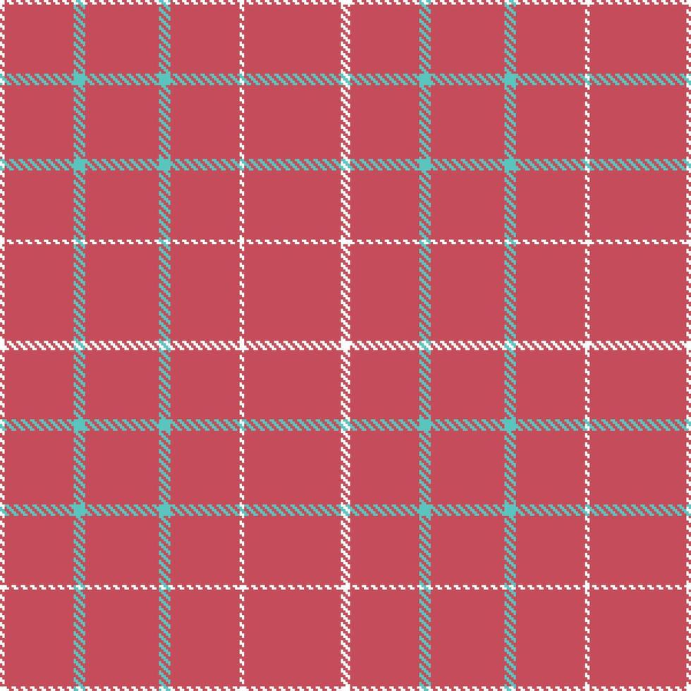 Modern Seamless Tartan in Neon Dusty Red tones Textile Design vector