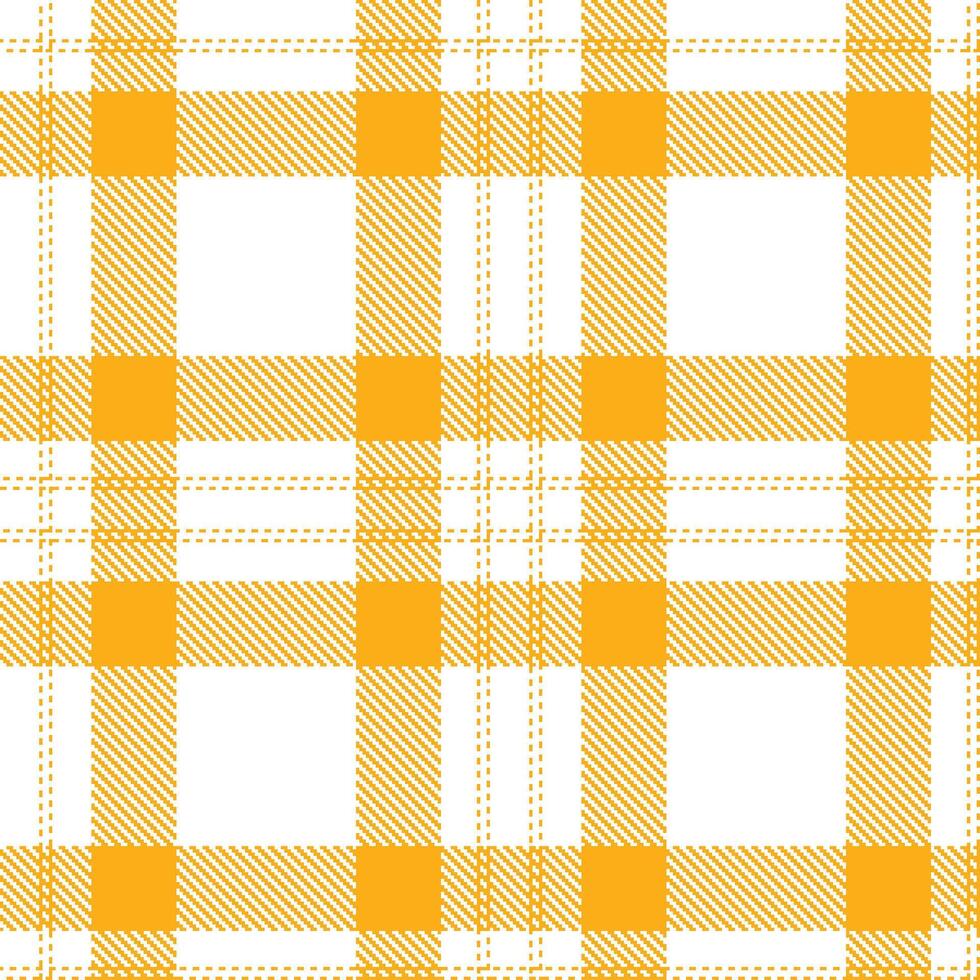 Soft White Seamless Tartan with Cool Yellow Orange accents Textile Design vector