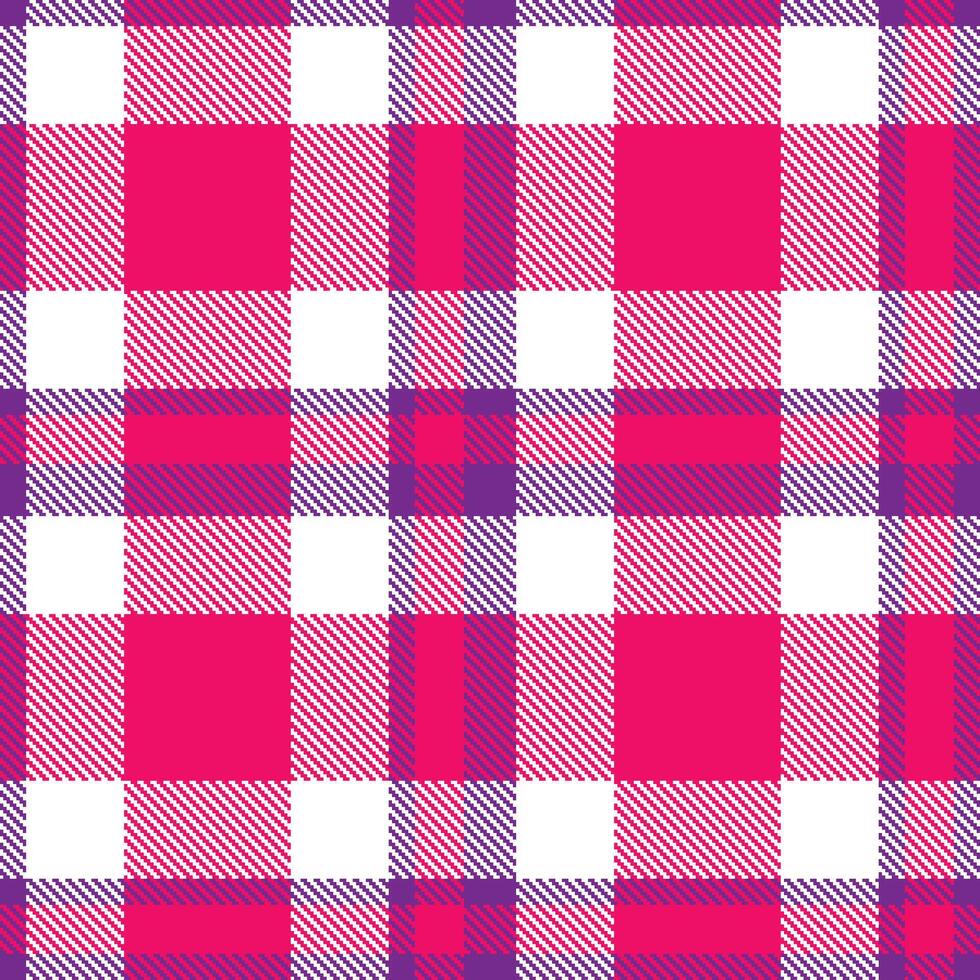Deep Purple and Metallic White Seamless Tartan Textile Design vector