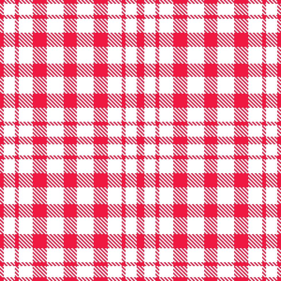 Modern Seamless Tartan in Deep Neon Red tones Textile Design vector