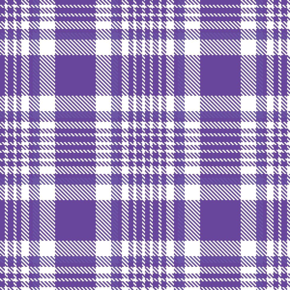 Rich Iris and Iridescent White Seamless Tartan Textile Design vector