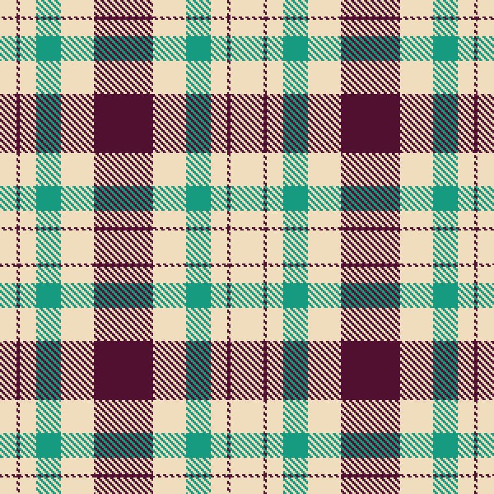 Dark Light Peach and Pale Dark Plum Seamless Tartan Textile Design vector