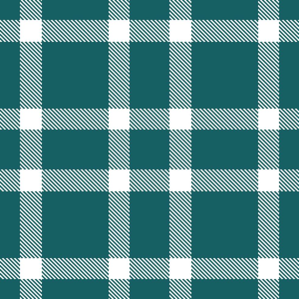 Neon Deep Teal Seamless Tartan with Pale White accents Textile Design vector