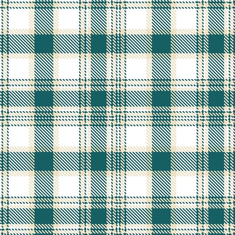 Modern Rich Deep Teal Seamless Tartan Textile Design vector