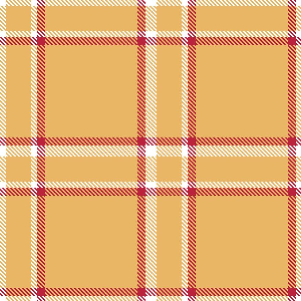 Muted White Seamless Tartan with Rich Desert accents Textile Design vector