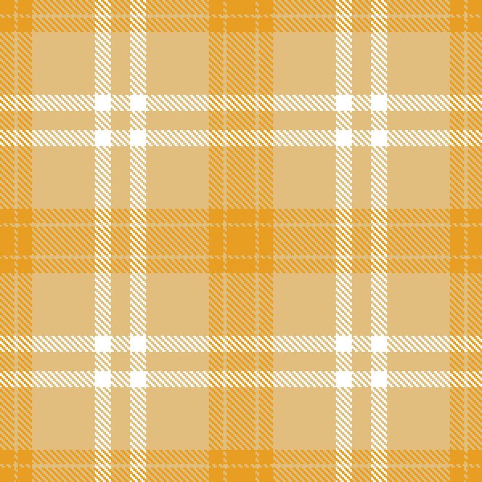 Rich Tan Seamless Tartan with Cool Squash accents Textile Design vector