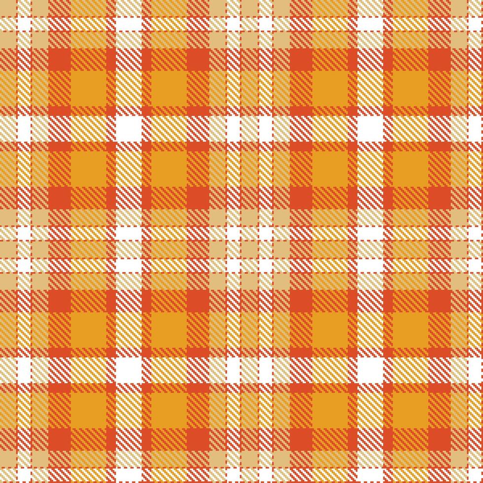 Metallic Deep Orange Seamless Tartan with Metallic Tan accents Textile Design vector