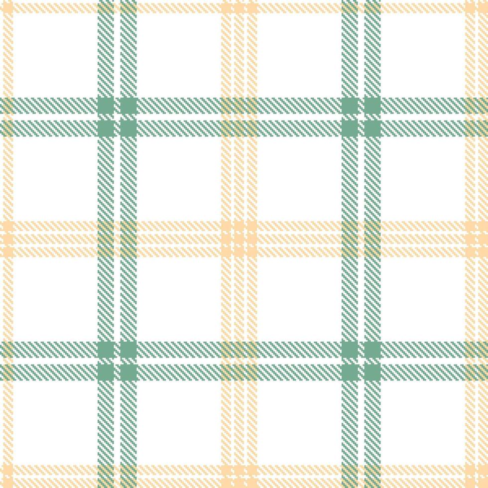 Deep White and Light Pale Peach Seamless Tartan Textile Design vector