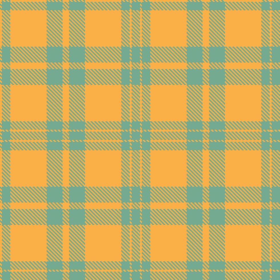 Bright Butterscotch and Pale Grey Teal Seamless Tartan Textile Design vector