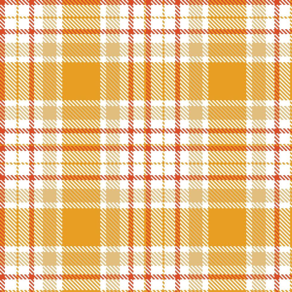 Vivid White and Dark Deep Orange Seamless Tartan Textile Design vector
