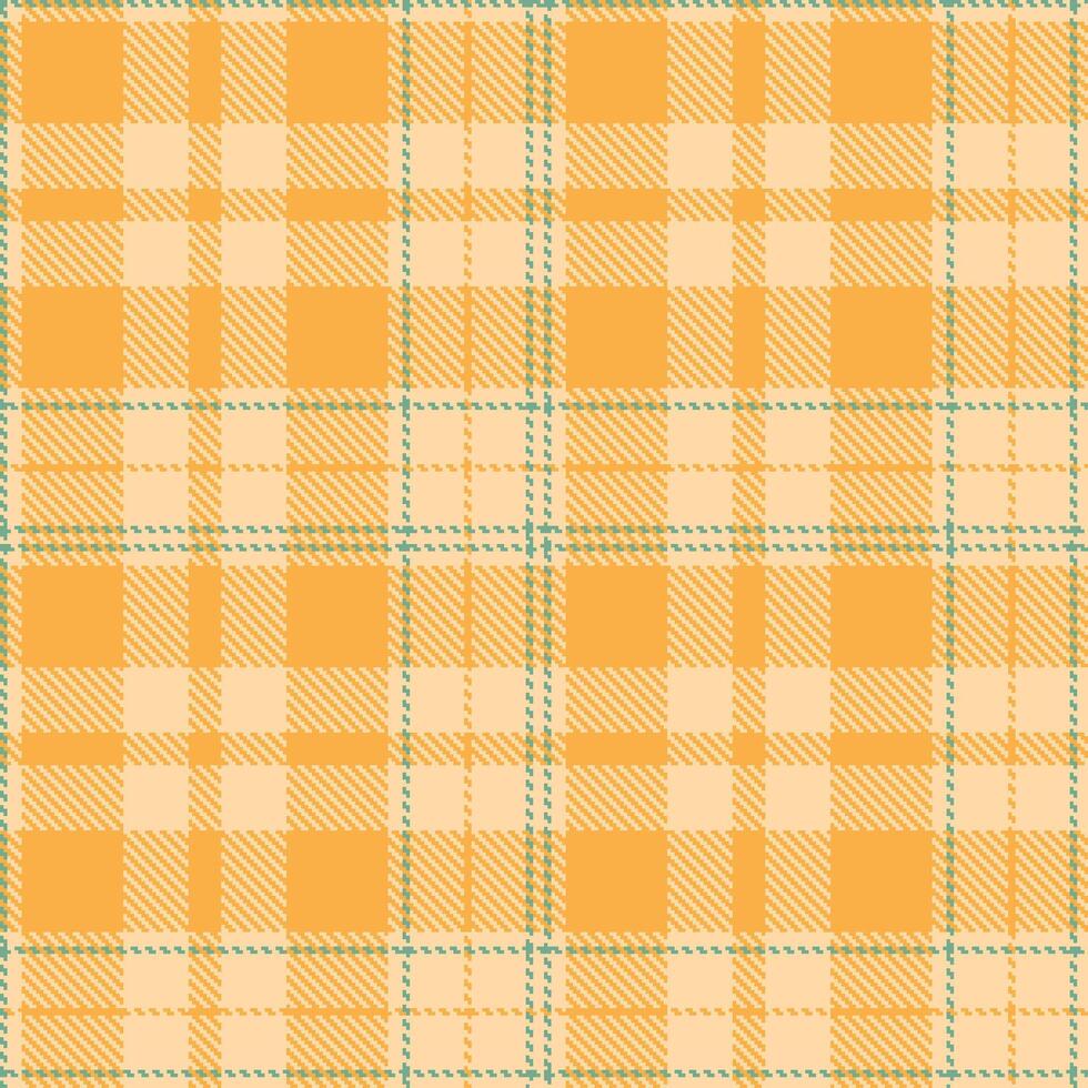 Soft Pale Peach Seamless Tartan with Light Butterscotch accents Textile Design vector